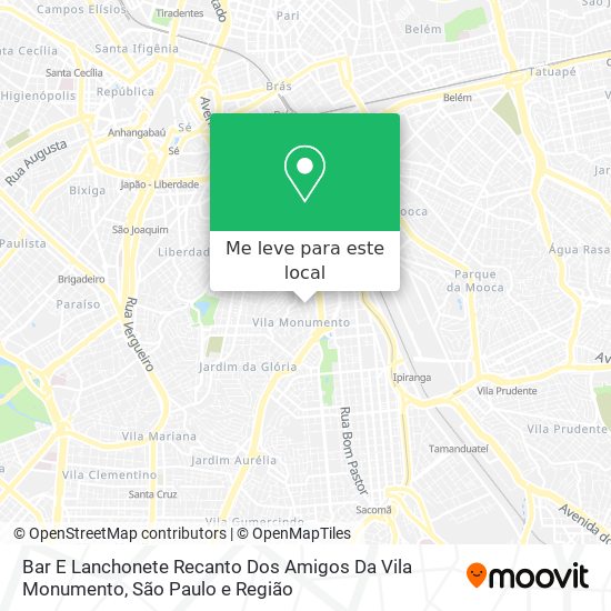 Bar E Lanchonete Recanto Dos Amigos Da Vila Monumento mapa