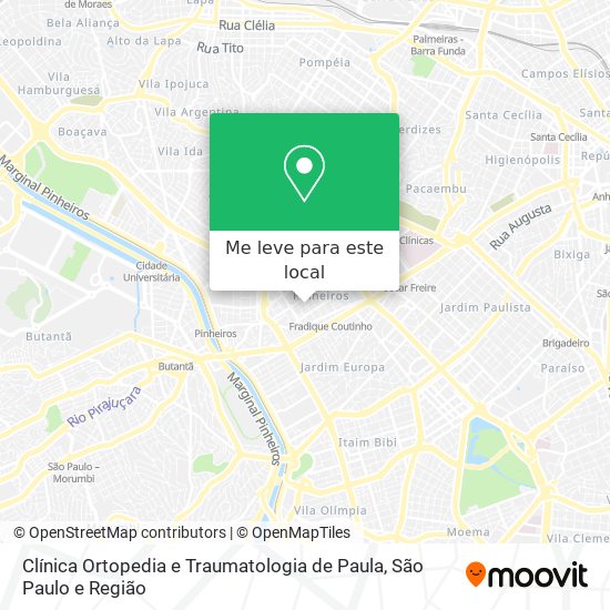 Clínica Ortopedia e Traumatologia de Paula mapa