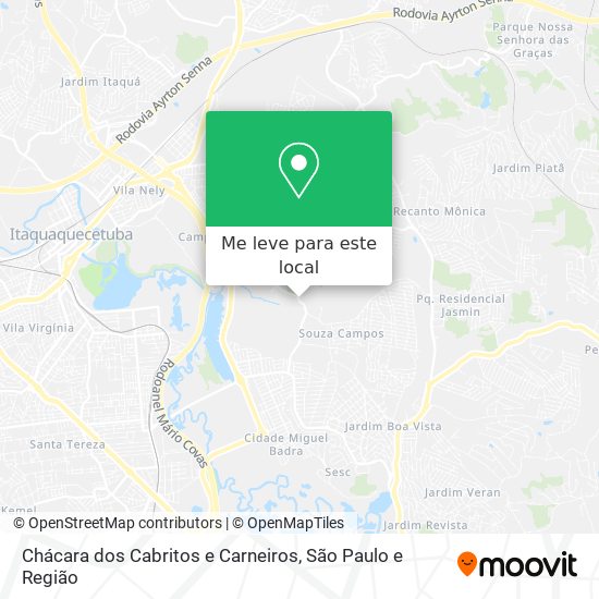 Chácara dos Cabritos e Carneiros mapa