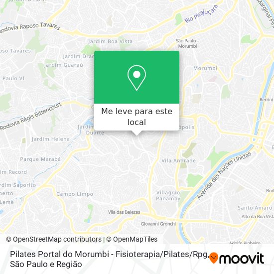 Pilates Portal do Morumbi - Fisioterapia / Pilates / Rpg mapa