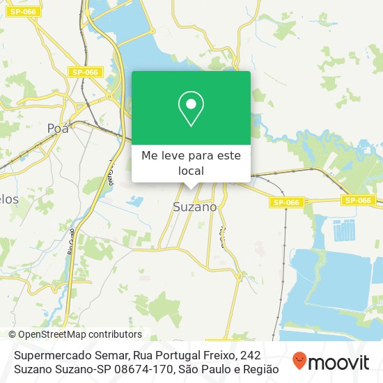 Supermercado Semar, Rua Portugal Freixo, 242 Suzano Suzano-SP 08674-170 mapa