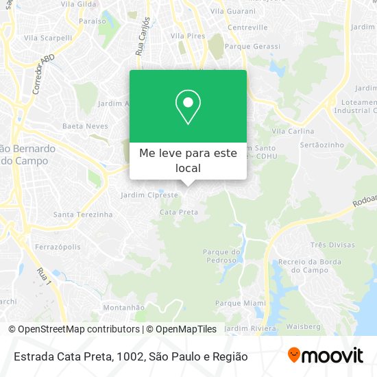 Estrada Cata Preta, 1002 mapa