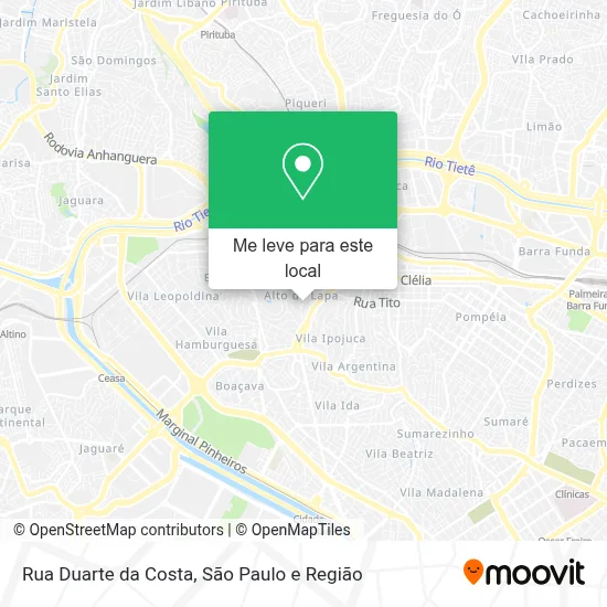 Rua Duarte da Costa mapa