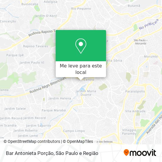 Bar Antonieta Porção mapa