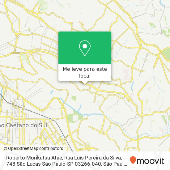 Roberto Morikatsu Atae, Rua Luís Pereira da Silva, 748 São Lucas São Paulo-SP 03266-040 mapa