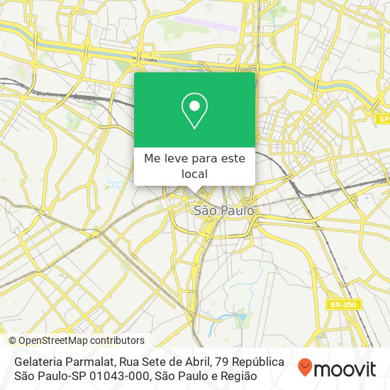Gelateria Parmalat, Rua Sete de Abril, 79 República São Paulo-SP 01043-000 mapa