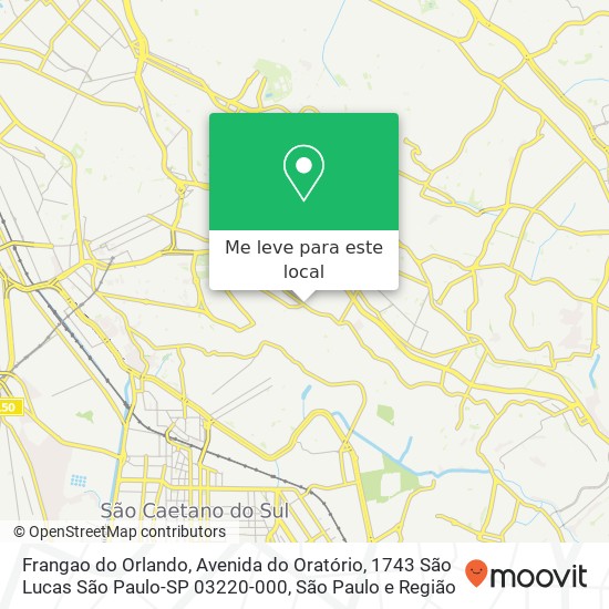 Frangao do Orlando, Avenida do Oratório, 1743 São Lucas São Paulo-SP 03220-000 mapa