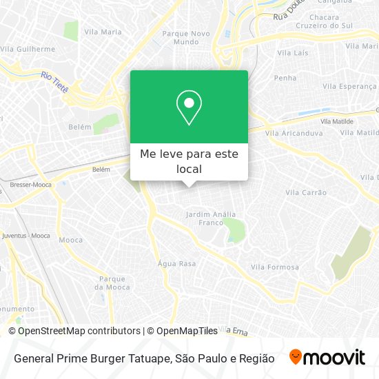 General Prime Burger Tatuape mapa