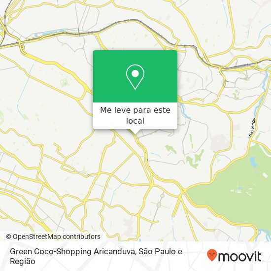 Green Coco-Shopping Aricanduva, Avenida Aricanduva Cidade Líder São Paulo-SP 03930-110 mapa