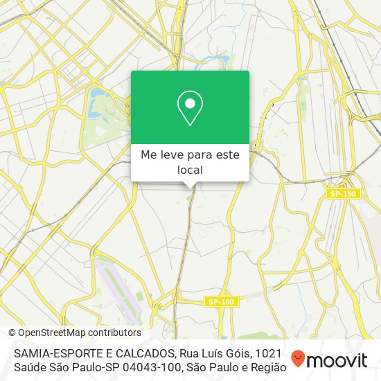 SAMIA-ESPORTE E CALCADOS, Rua Luís Góis, 1021 Saúde São Paulo-SP 04043-100 mapa