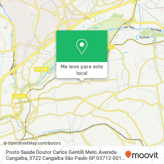 Posto Saúde Doutor Carlos Gentilli Melo, Avenida Cangaíba, 3722 Cangaíba São Paulo-SP 03712-001 mapa