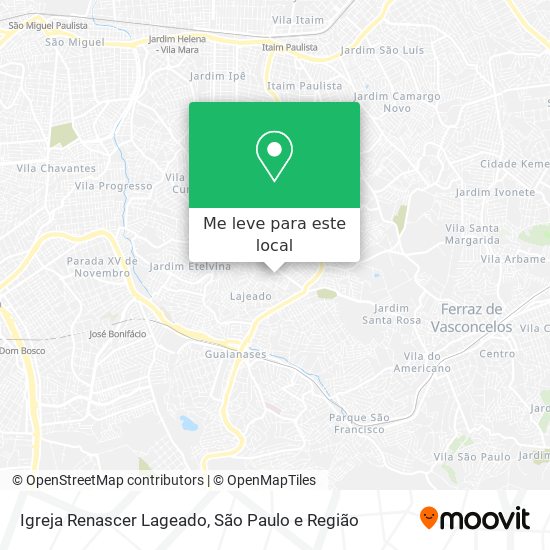 Igreja Renascer Lageado mapa