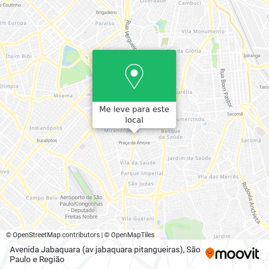 Avenida Jabaquara (av jabaquara pitangueiras) mapa