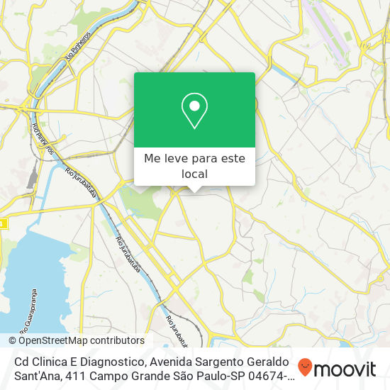 Cd Clinica E Diagnostico, Avenida Sargento Geraldo Sant'Ana, 411 Campo Grande São Paulo-SP 04674-225 mapa