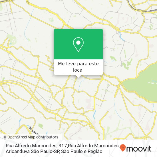 Rua Alfredo Marcondes, 317,Rua Alfredo Marcondes, Aricanduva São Paulo-SP mapa