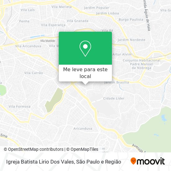 Igreja Batista Lirio Dos Vales mapa