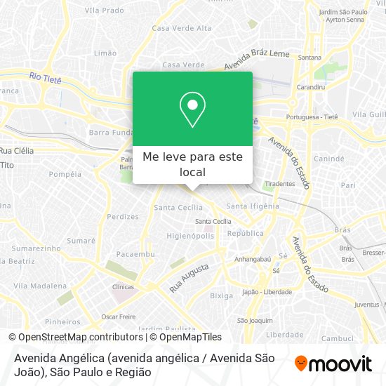 Avenida Angélica (avenida angélica / Avenida São João) mapa