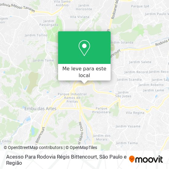 Acesso Para Rodovia Régis Bittencourt mapa