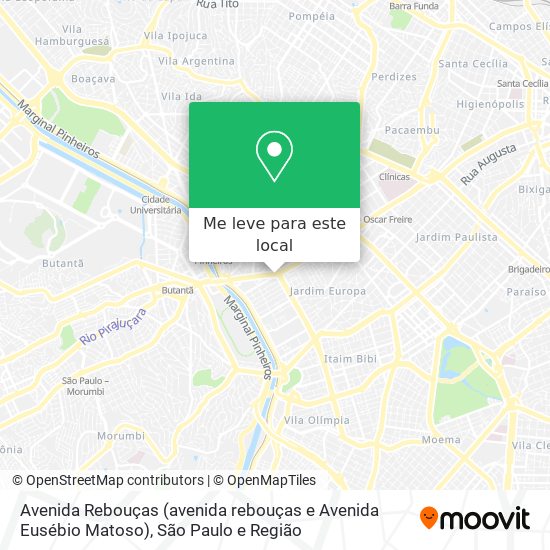 Avenida Rebouças (avenida rebouças e Avenida Eusébio Matoso) mapa