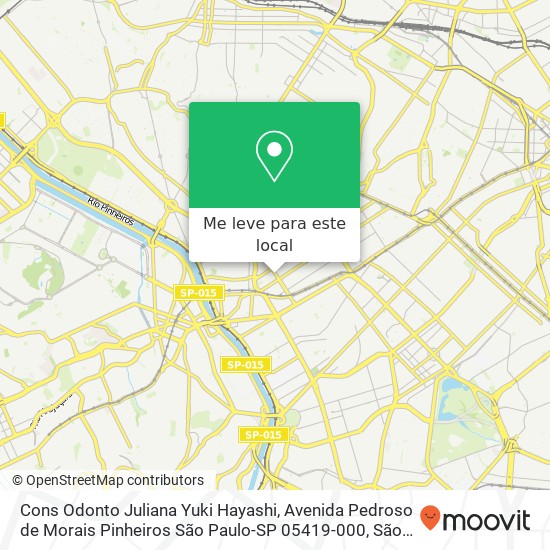 Cons Odonto Juliana Yuki Hayashi, Avenida Pedroso de Morais Pinheiros São Paulo-SP 05419-000 mapa