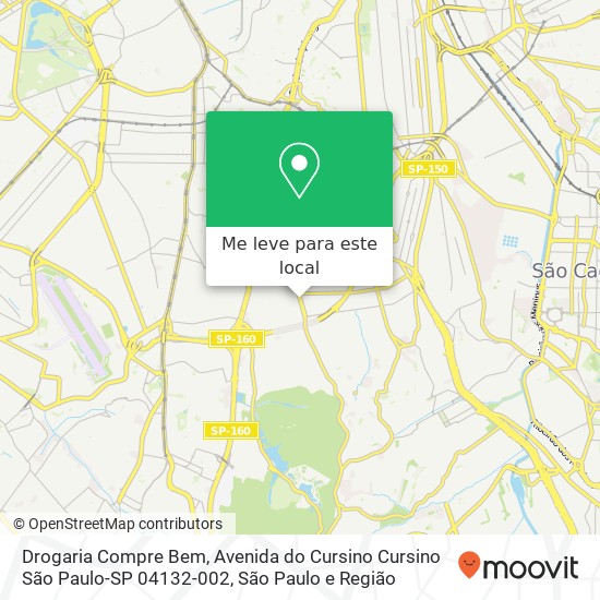 Drogaria Compre Bem, Avenida do Cursino Cursino São Paulo-SP 04132-002 mapa