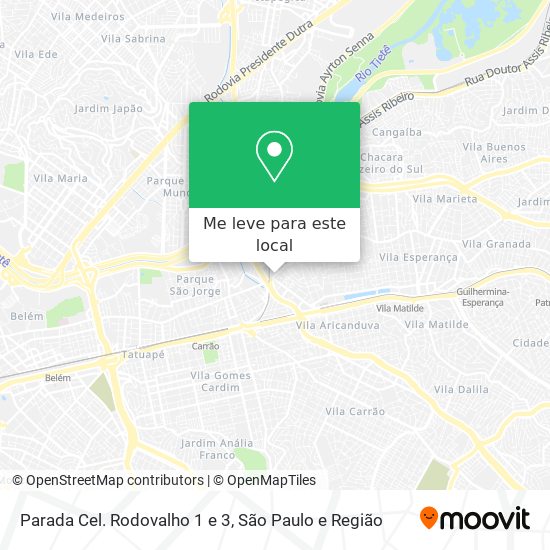 Parada Cel. Rodovalho 1 e 3 mapa