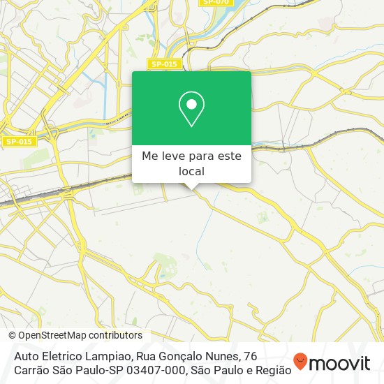 Auto Eletrico Lampiao, Rua Gonçalo Nunes, 76 Carrão São Paulo-SP 03407-000 mapa