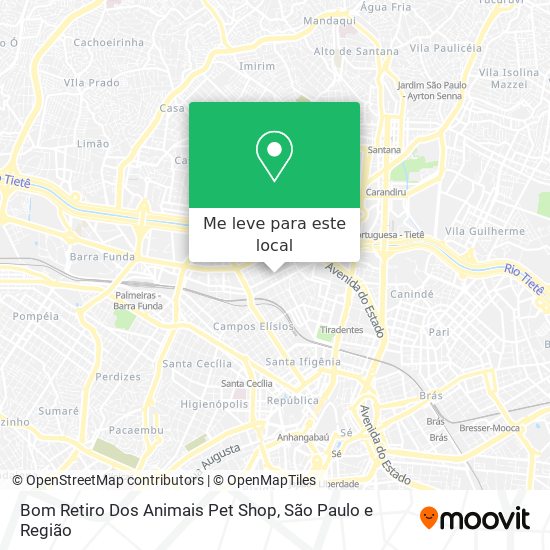 Bom Retiro Dos Animais Pet Shop mapa