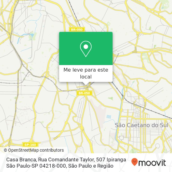 Casa Branca, Rua Comandante Taylor, 507 Ipiranga São Paulo-SP 04218-000 mapa