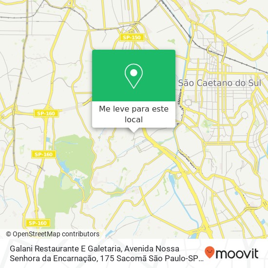 Galani Restaurante E Galetaria, Avenida Nossa Senhora da Encarnação, 175 Sacomã São Paulo-SP 04180-080 mapa