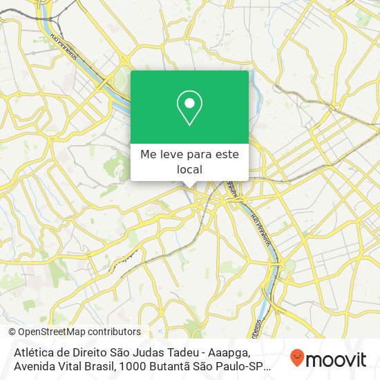Atlética de Direito São Judas Tadeu - Aaapga, Avenida Vital Brasil, 1000 Butantã São Paulo-SP 05503-000 mapa