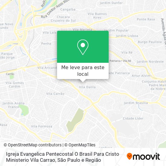 Igreja Evangelica Pentecostal O Brasil Para Cristo Ministerio Vila Carrao mapa