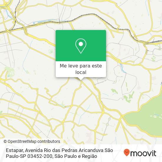 Estapar, Avenida Rio das Pedras Aricanduva São Paulo-SP 03452-200 mapa