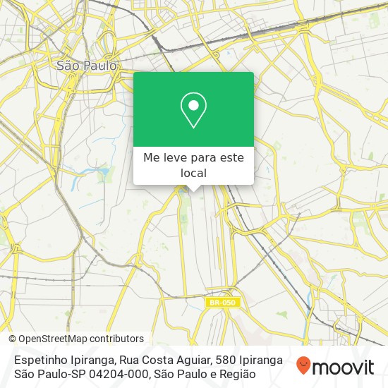 Espetinho Ipiranga, Rua Costa Aguiar, 580 Ipiranga São Paulo-SP 04204-000 mapa