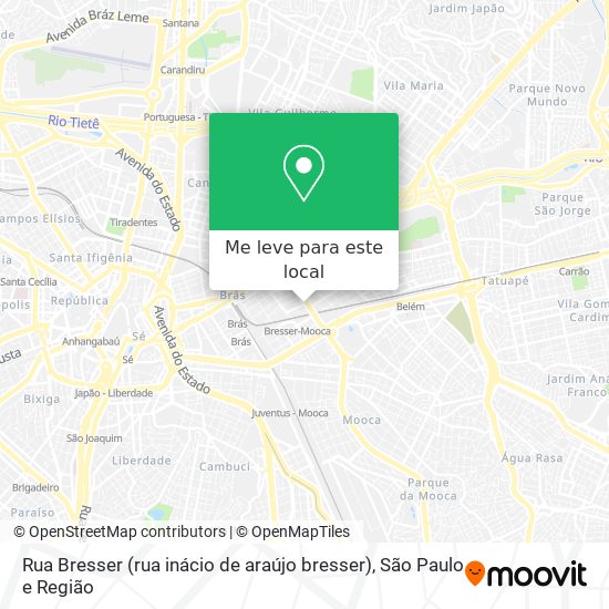 Rua Bresser (rua inácio de araújo bresser) mapa