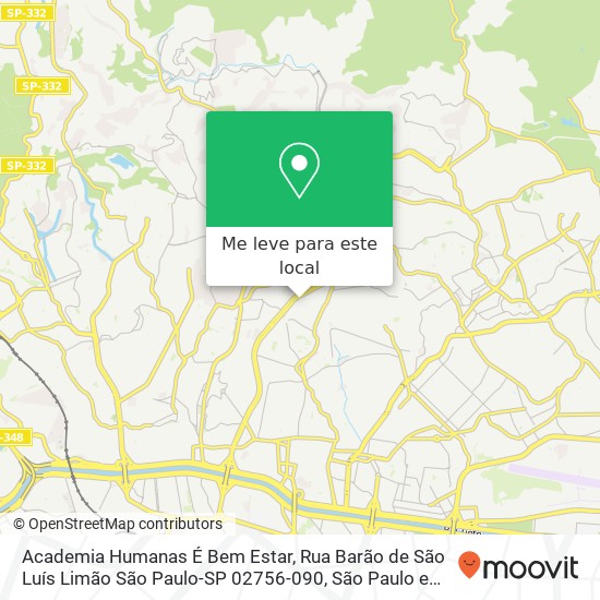 Academia Humanas É Bem Estar, Rua Barão de São Luís Limão São Paulo-SP 02756-090 mapa