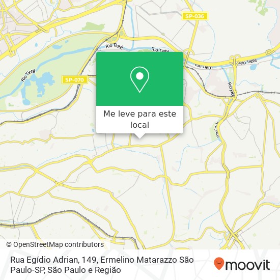 Rua Egídio Adrian, 149, Ermelino Matarazzo São Paulo-SP mapa