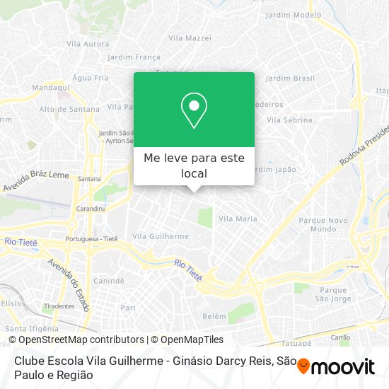 Clube Escola Vila Guilherme - Ginásio Darcy Reis mapa