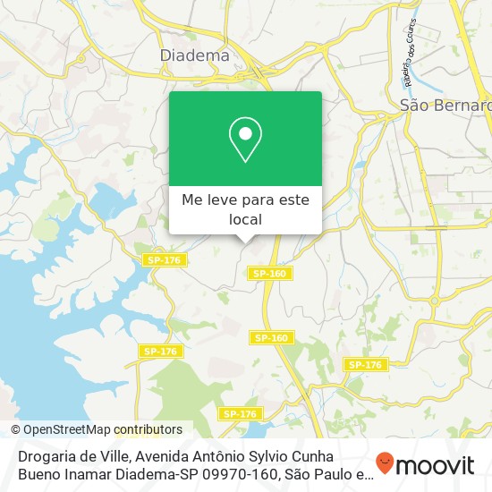 Drogaria de Ville, Avenida Antônio Sylvio Cunha Bueno Inamar Diadema-SP 09970-160 mapa