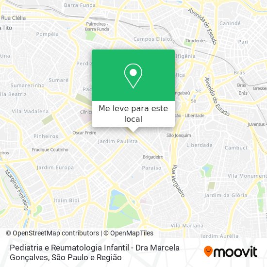 Pediatria e Reumatologia Infantil - Dra Marcela Gonçalves mapa