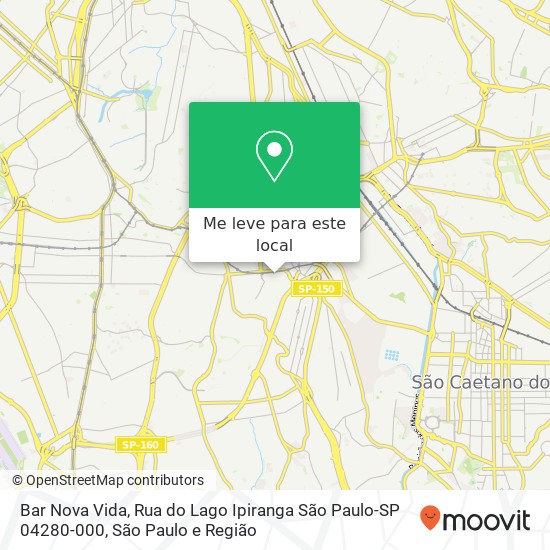 Bar Nova Vida, Rua do Lago Ipiranga São Paulo-SP 04280-000 mapa
