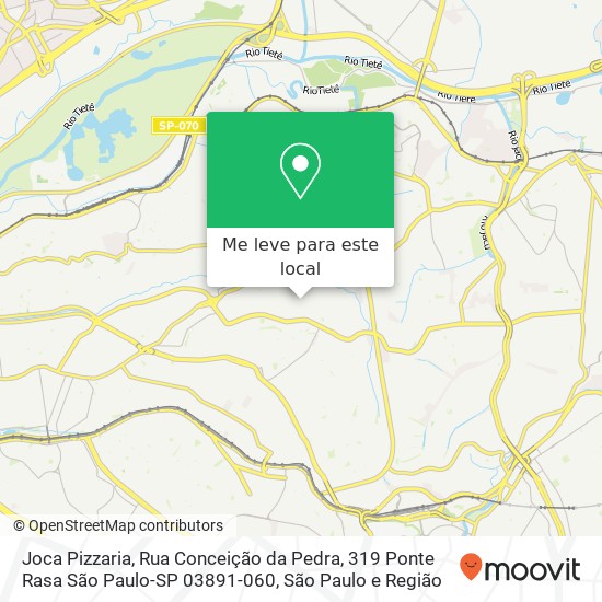 Joca Pizzaria, Rua Conceição da Pedra, 319 Ponte Rasa São Paulo-SP 03891-060 mapa