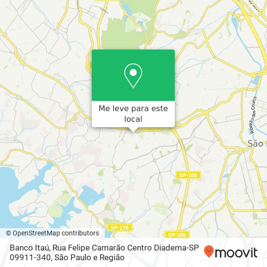 Banco Itaú, Rua Felipe Camarão Centro Diadema-SP 09911-340 mapa