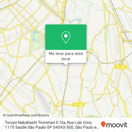 Turuyo Nakahashi Tomotani E Cia, Rua Luís Góis, 1175 Saúde São Paulo-SP 04043-300 mapa
