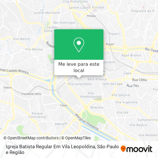 Igreja Batista Regular Em Vila Leopoldina mapa