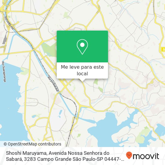 Shoshi Maruyama, Avenida Nossa Senhora do Sabará, 3283 Campo Grande São Paulo-SP 04447-020 mapa