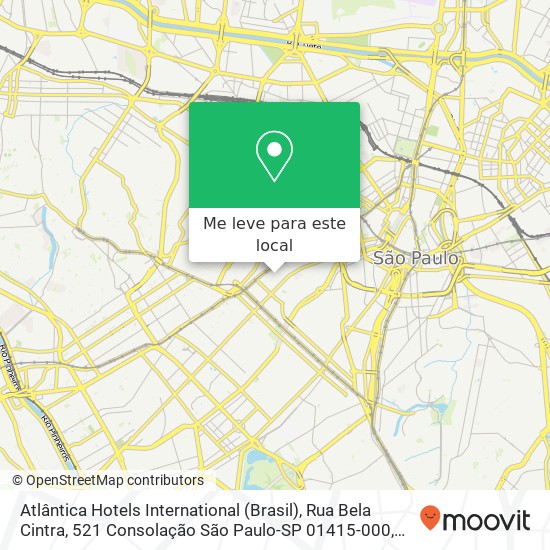 Atlântica Hotels International (Brasil), Rua Bela Cintra, 521 Consolação São Paulo-SP 01415-000 mapa
