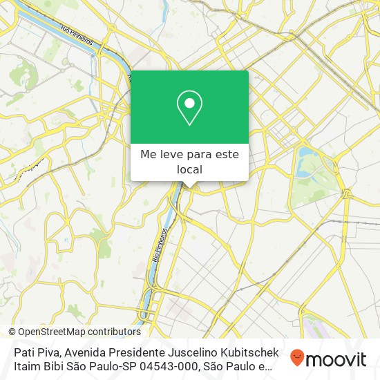 Pati Piva, Avenida Presidente Juscelino Kubitschek Itaim Bibi São Paulo-SP 04543-000 mapa