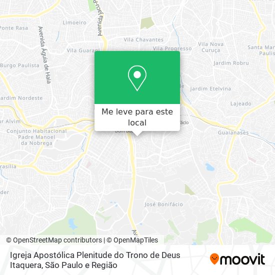 Igreja Apostólica Plenitude do Trono de Deus Itaquera mapa