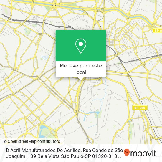 D Acril Manufaturados De Acrilico, Rua Conde de São Joaquim, 139 Bela Vista São Paulo-SP 01320-010 mapa